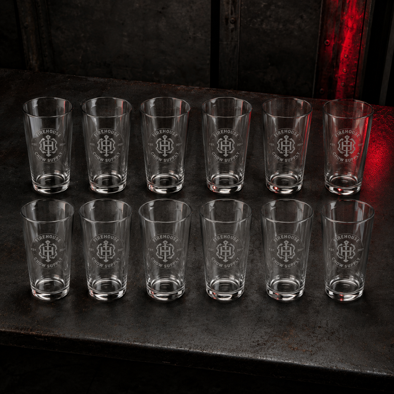 12-Pack Engraved Pint Glasses