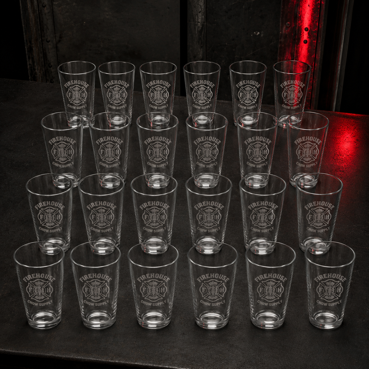 24-Pack Engraved Pint Glasses